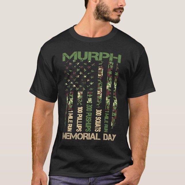 Murph Challenge  Memorial Day Workout WOD Camo Gym T-Shirt (Vorderseite)