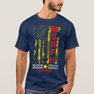 Murph Challenge Memorial Day Workout WOD Camouflag T-Shirt
