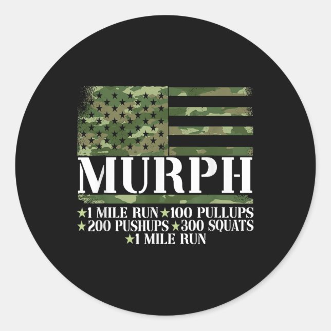 Murph Memorial Day Workout Runder Aufkleber (Vorderseite)