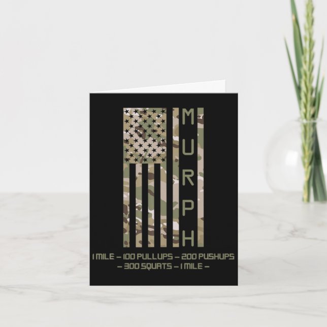 Murph Memorial Day Workout WOD Cam Multi Camo Flag Karte (Vorderseite)
