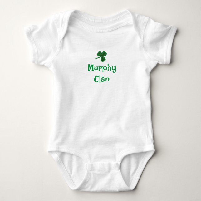 Murphy-Clan-Shamrock-Body Baby Strampler (Vorderseite)