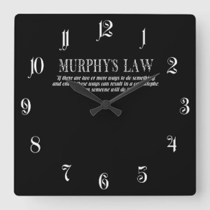 Murphy-Gesetz Quadratische Wanduhr