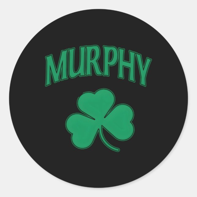 Murphy Irish Family Kleeblatt St Patricks Day Runder Aufkleber (Vorderseite)