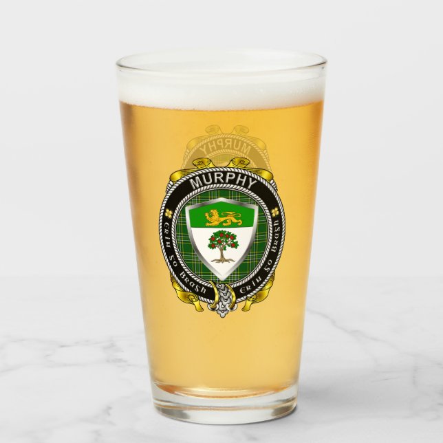 Murphy Irish Shield Bierglas Glas (Vorne (Gefüllt))