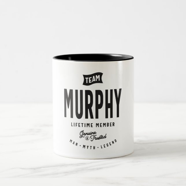 Murphy Lifetime Mitglied Personalisiert Name Murph Zweifarbige Tasse (Mittel)