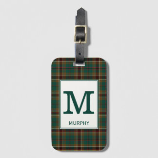 Murphy Tartan Green und Brown Kariertes Muster Gepäckanhänger
