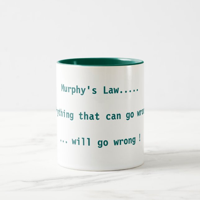 Murphys Gesetz Zweifarbige Tasse (Mittel)