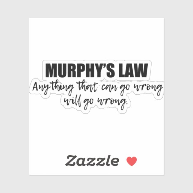 Murphy's Law Aufkleber (Blatt)