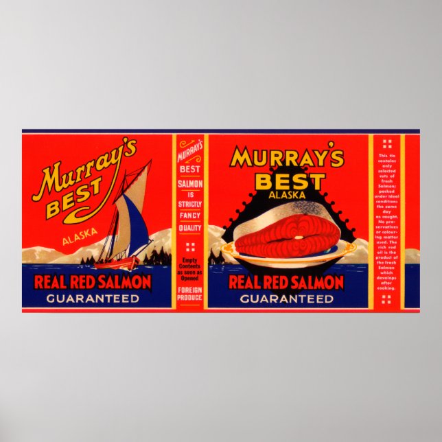 Murray Best Brand Lachs Label - Alaska Poster (Vorne)