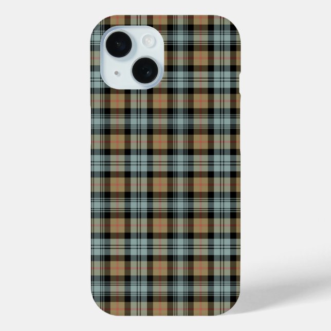 Murray Clan Tan und Mint Green Reproduction Tartan Case-Mate iPhone Hülle (Rückseite)