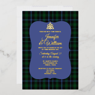 Murray Clan Tartan Kariert Wedding Folieneinladung