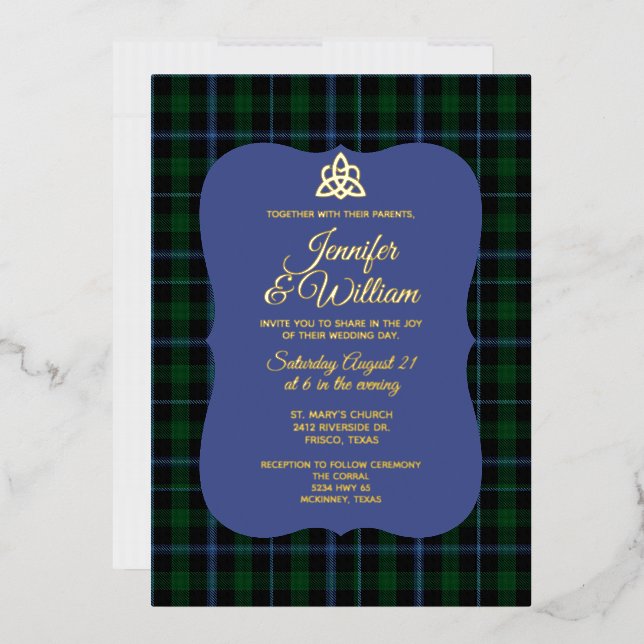 Murray Clan Tartan Kariert Wedding Folieneinladung (Briefumschlag)