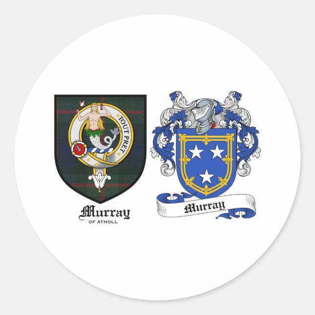 Murray Clan Wappen & Murray-Wappen Runder Aufkleber (Vorderseite)