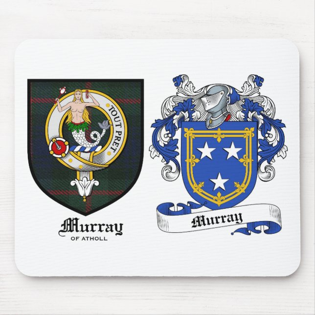 Murray-Clan-Wappen u. Murray-Wappen Mousepad (Vorne)