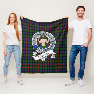 Murray of Atholl Moderne Clan-Abzeichen-Tartan-Pla Fleecedecke
