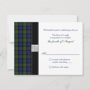 Murray of Atholl Tartan Hochzeits-RSVP-Antwort RSVP Karte