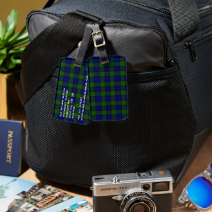 Murray tartan Blau kariert Gepäckanhänger