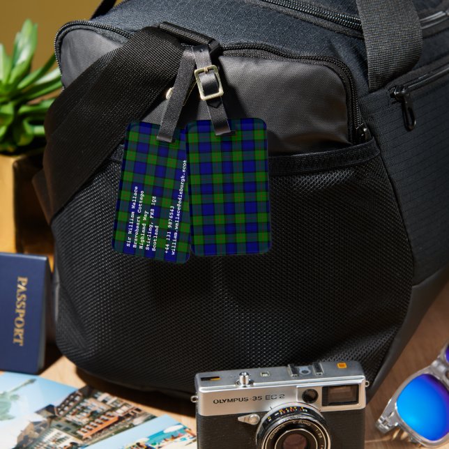 Murray tartan Blau kariert Gepäckanhänger (Vorderseite & Rückseite)