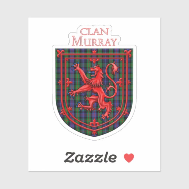 Murray Tartan Scottish Plaid Lion Rampant Aufkleber (Blatt)