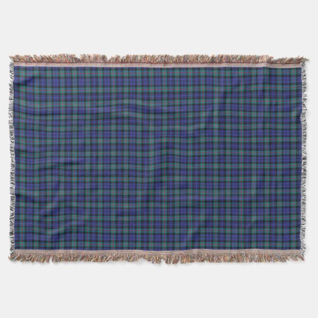 Murray Turquoise und Royal Blue Tartan Decke (Vorderseite)