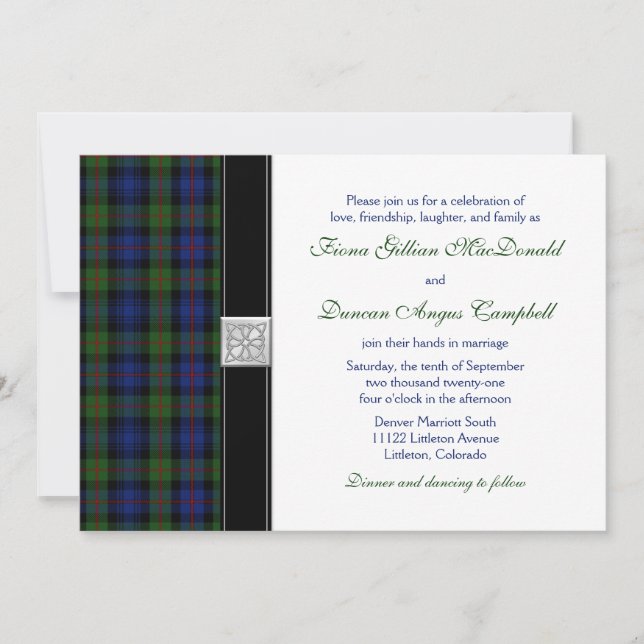 Murray von Atholl Tartan Wedding Einladung (Vorderseite)
