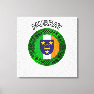 Murray Wappen & Celtic Knot on Kleeblatt Leinwand