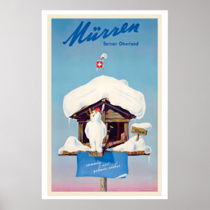 Mürren Berner Oberland Schweiz Vintage-Ski Poster