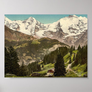 Murren, Grutschalp, I, Eiger, Monch und Jungfrau, Poster