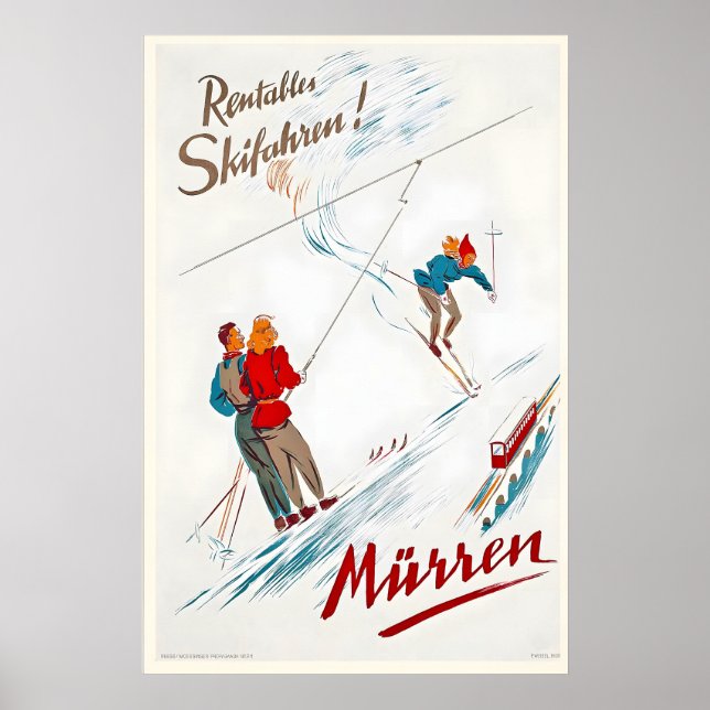 Mürren Muerren Swiss Mountains Alps Switzerland Poster (Vorne)