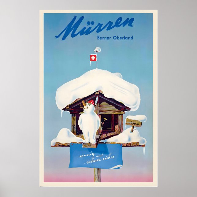 Mürren Muerren Swiss Mountains Alps Switzerland Poster (Vorne)