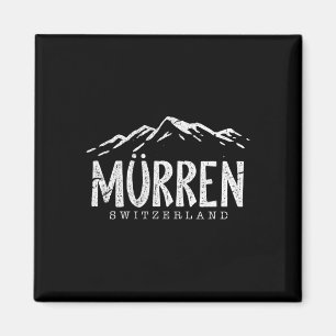 Murren Schweiz Berge Schweizer Skifahrer Skifahren Magnet