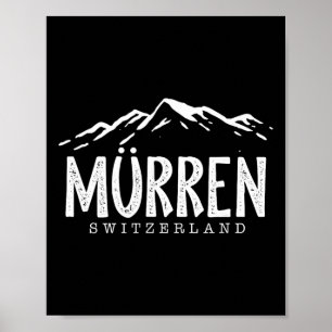 Murren Schweiz Berge Schweizer Skifahrer Skifahren Poster