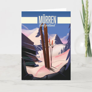 Murren Schweiz Skiposter Kunst druck. Karte