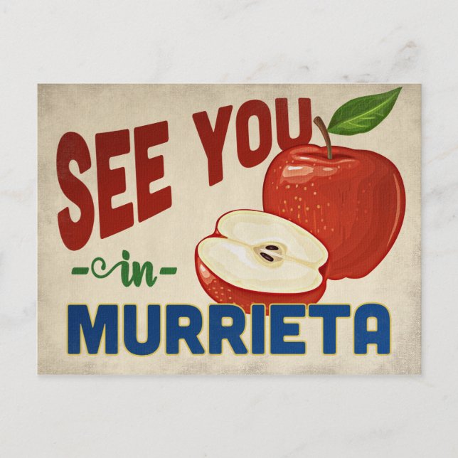 Murrieta California Apple - Vintage Travel Postkarte (Vorderseite)