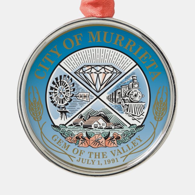 Murrieta (Kalifornien) City Siegel Ornament Aus Metall (Vorne)