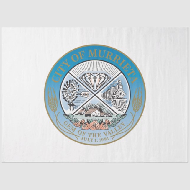 Murrieta (Kalifornien) City Siegel Seidenpapier (Vorderseite)