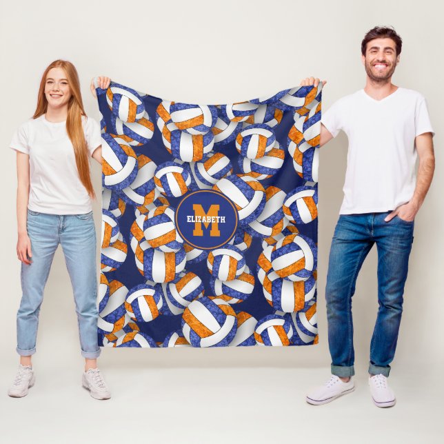 Mürrisch-orangefarbene Volleyballfarben Fleecedecke (Beispiel)