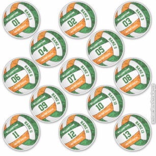 Mürrisch-orangefarbene Volleyballspieler Set von 1 Aufkleber