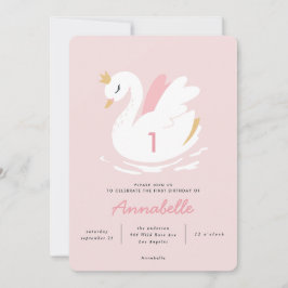 Mürrisch rosa Schwanenkinder  Einladung