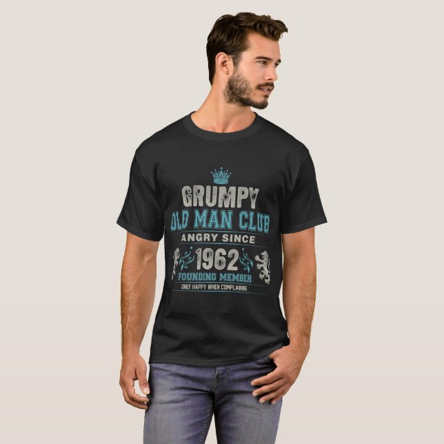 Mürrische alter Mann-Verein-seit 1962 T-Shirt (Vorne ganz)