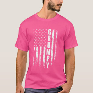 Mürrische amerikanische Flagge 4. Juli Vintage Wei T-Shirt