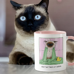 Mürrische Badezeit Himalaya-Siamesen-Katze Lustig Tasse
