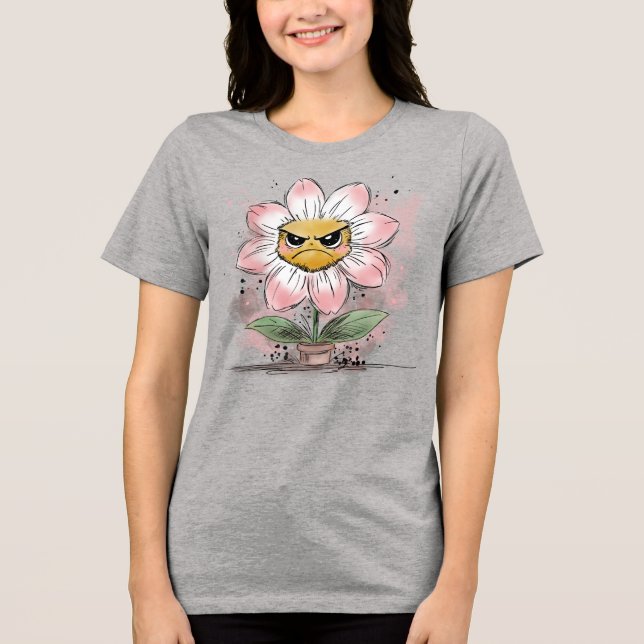 Mürrische Blume Tri-Blend Shirt (Vorderseite)