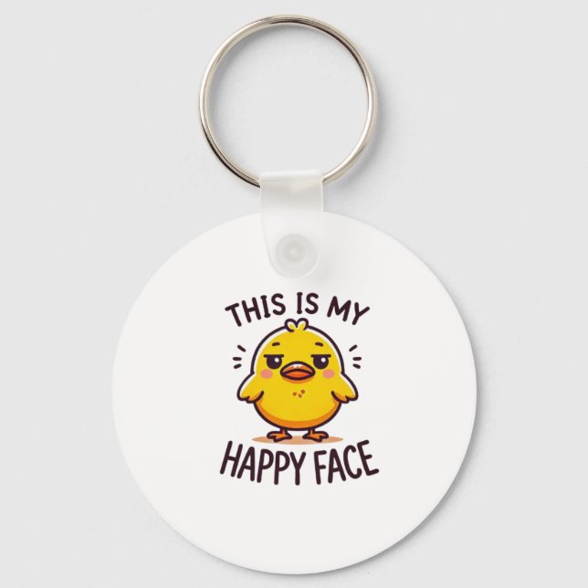 mürrische Ente, das ist mein glückliches Gesicht l Schlüsselanhänger (Vorderseite)