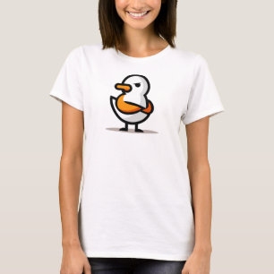 Mürrische Ente Minimalistischer Cartoon-Maskottche T-Shirt
