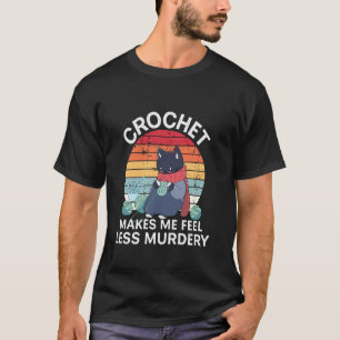 Mürrische Häkelkatze Lustige Strickgarnliebhaber C T-Shirt