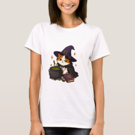 Mürrische Hexenkatze Halloween T-Shirt