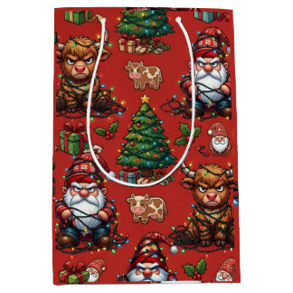 Mürrische Highland-Kuh & Weihnachts-Gnom Mittlere Geschenktüte