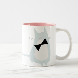 Mürrische Kitty-Tasse Zweifarbige Tasse