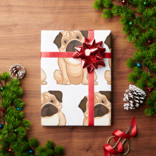 Mürrische Mops Cartoon Geschenkpapier